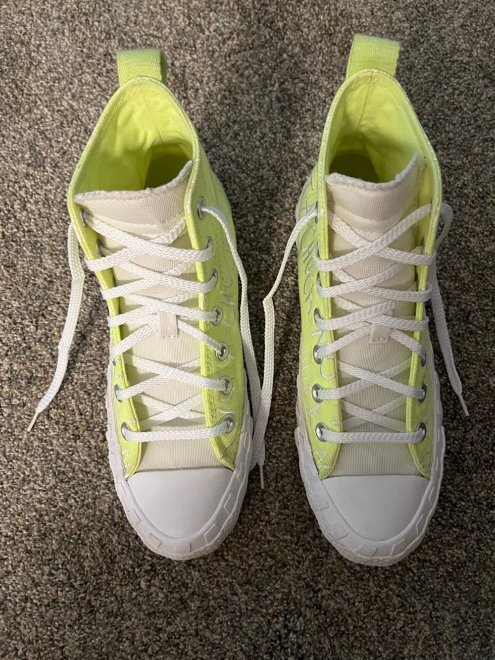 Converse UNTITL3D  “Not A Chuck” neon yellow/green & white All Star Unisex